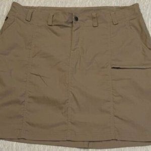 DULUTH TRADING Co Flex DRY ON THE FLY CARGO SKORT Sz 18 Tan/Brown